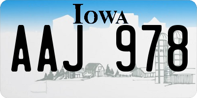 IA license plate AAJ978
