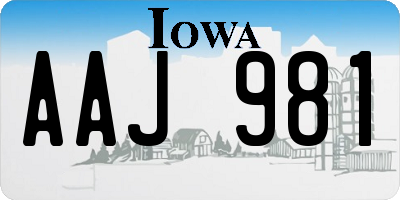 IA license plate AAJ981