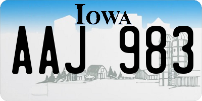 IA license plate AAJ983