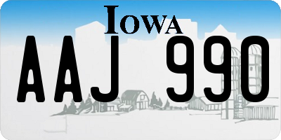 IA license plate AAJ990