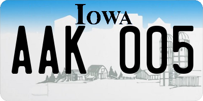 IA license plate AAK005