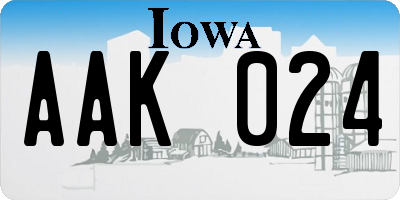 IA license plate AAK024