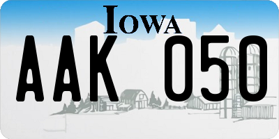 IA license plate AAK050