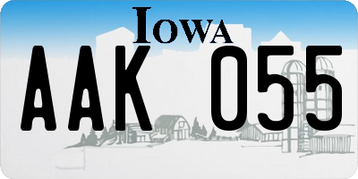 IA license plate AAK055