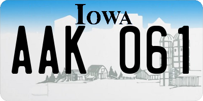 IA license plate AAK061