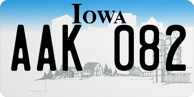 IA license plate AAK082
