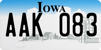 IA license plate AAK083