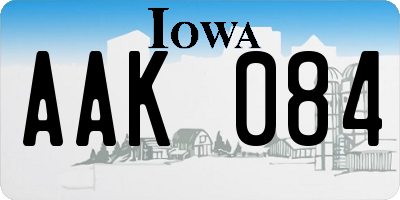 IA license plate AAK084