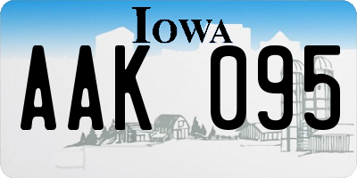 IA license plate AAK095