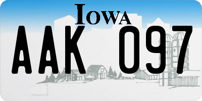 IA license plate AAK097