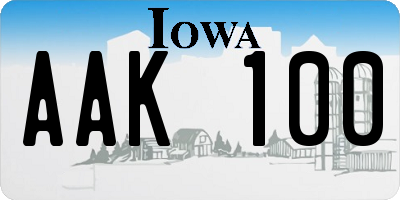 IA license plate AAK100