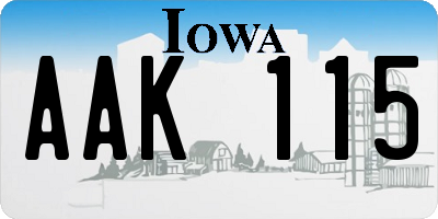 IA license plate AAK115
