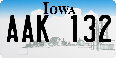 IA license plate AAK132
