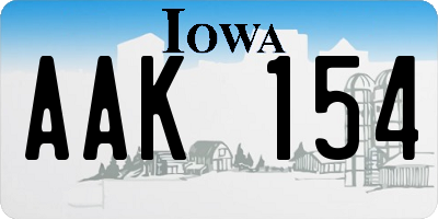 IA license plate AAK154