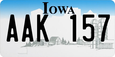 IA license plate AAK157