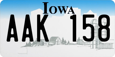 IA license plate AAK158