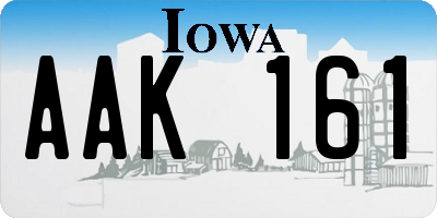 IA license plate AAK161