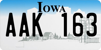 IA license plate AAK163