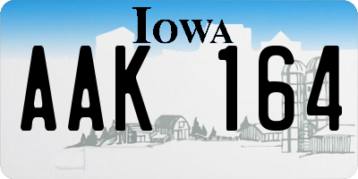 IA license plate AAK164