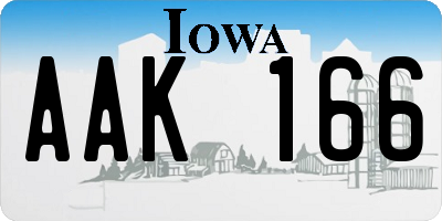 IA license plate AAK166