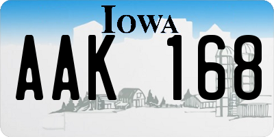 IA license plate AAK168