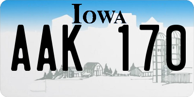 IA license plate AAK170