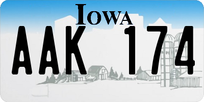 IA license plate AAK174