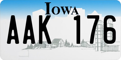 IA license plate AAK176