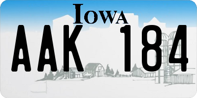 IA license plate AAK184