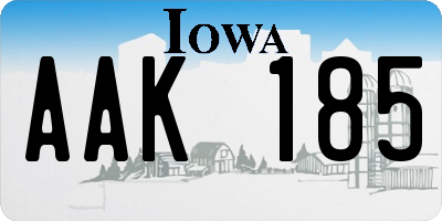 IA license plate AAK185