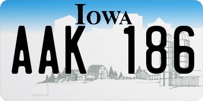 IA license plate AAK186
