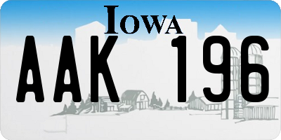 IA license plate AAK196