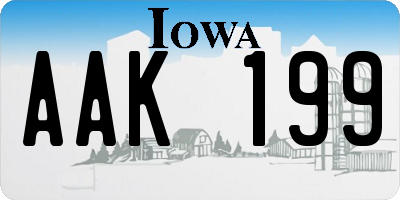 IA license plate AAK199