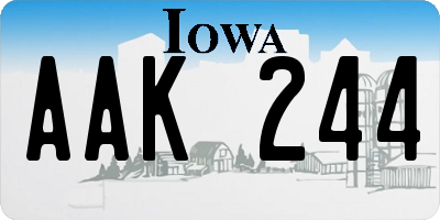 IA license plate AAK244