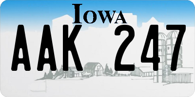 IA license plate AAK247