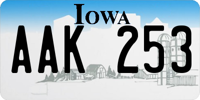 IA license plate AAK253