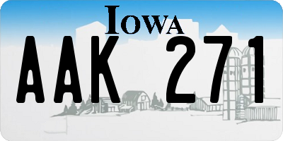 IA license plate AAK271