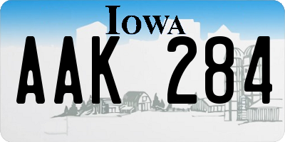 IA license plate AAK284