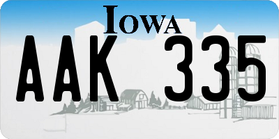 IA license plate AAK335