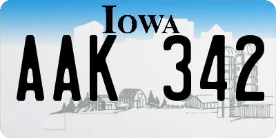 IA license plate AAK342