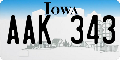 IA license plate AAK343