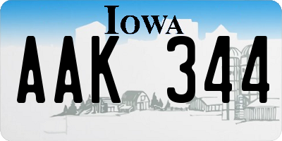 IA license plate AAK344