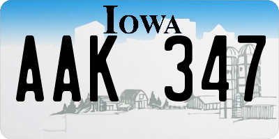 IA license plate AAK347