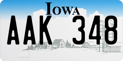 IA license plate AAK348