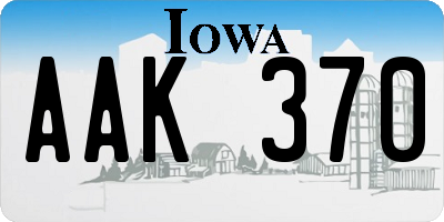 IA license plate AAK370