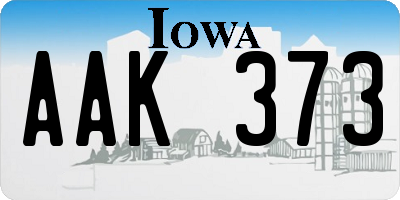 IA license plate AAK373