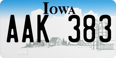 IA license plate AAK383