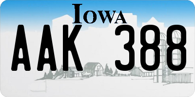 IA license plate AAK388