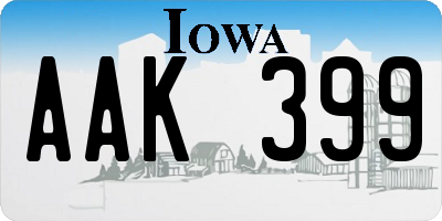 IA license plate AAK399