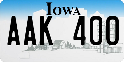 IA license plate AAK400